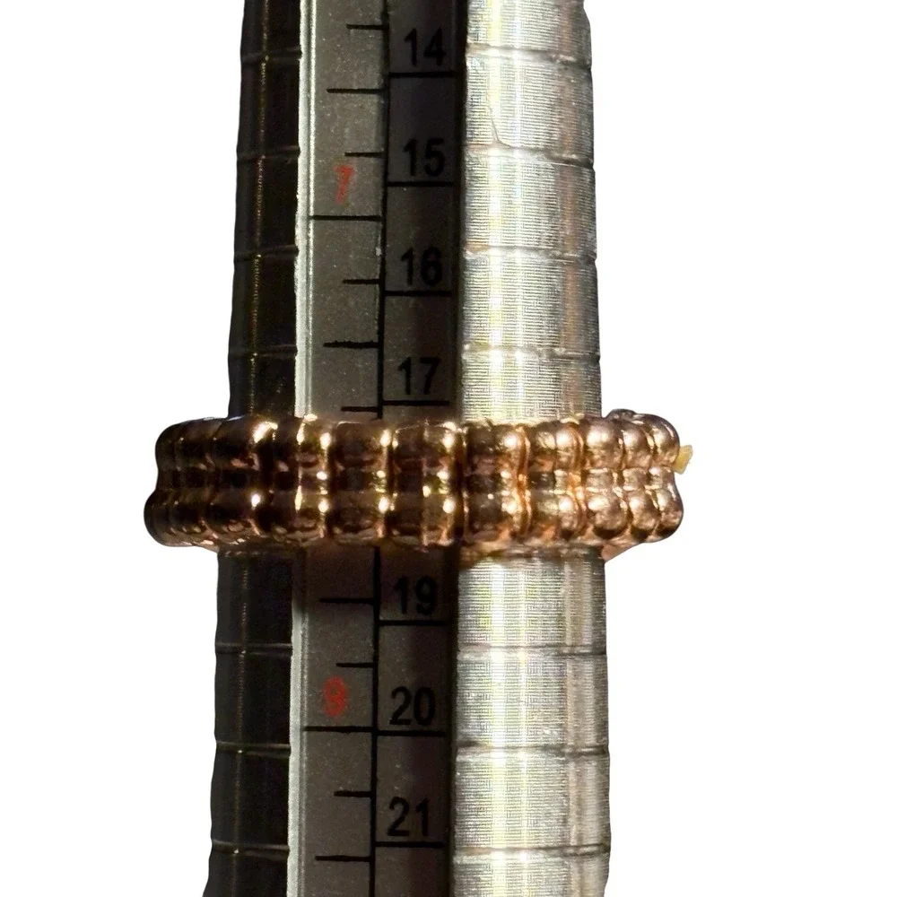 Vintage Ring Faux Opal Gold Tone Adjustable‎ Stretch Round Open Work Textured